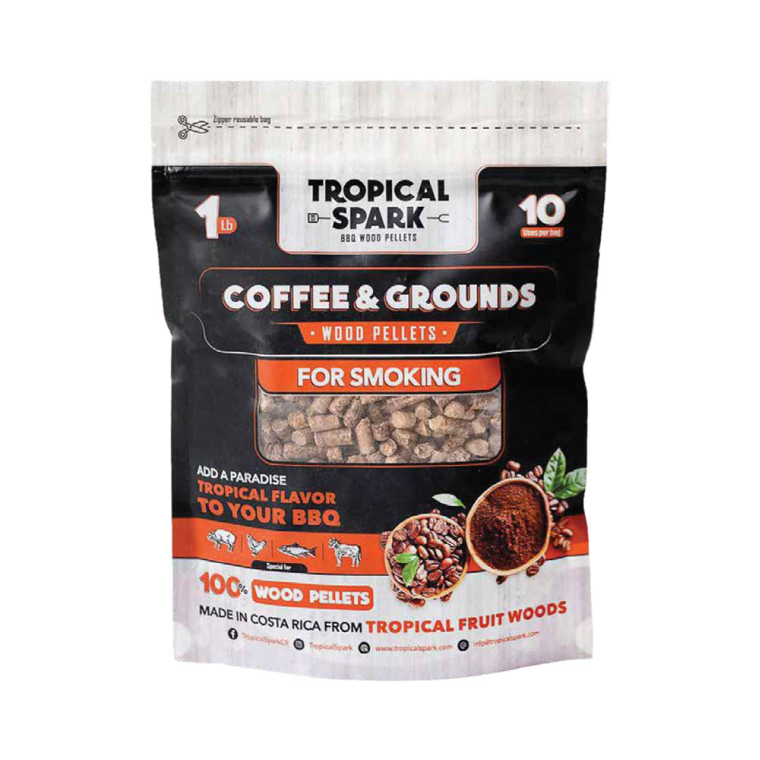 PELLETS PARA AHUMAR CARNES SABOR CAFÉ CON BOSOROLA 453 GR